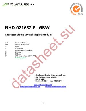 NHD-0216SZ-FL-GBW datasheet  
